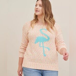 🌈🦩 NEON RAINBOW FLAMINGO SWEATER 🦩🌈